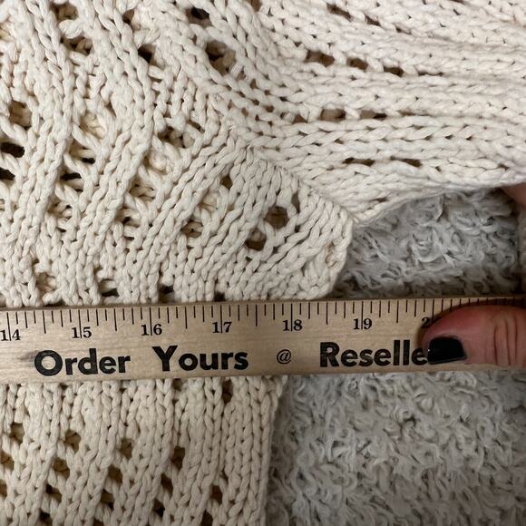 American Eagle Sweater Womens XS Open Knit Ivory Minimal Classic Preppy - Picture 3 of 8